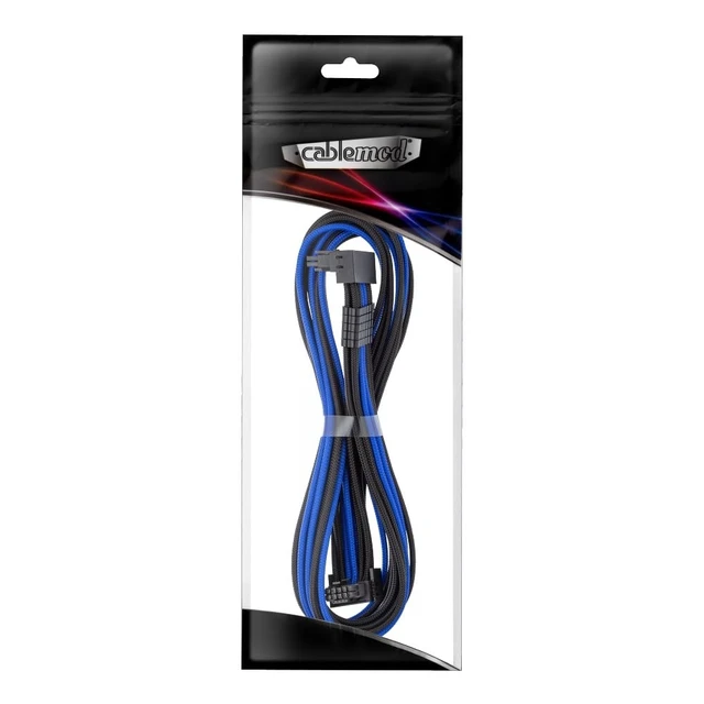 Alt view image 4 of 4 - CableMod Pro ModMesh 12V-2x6 PCIe Cable for Corsair T5 (Blk+Blu, 16p,90B)