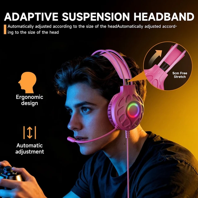 Alt view image 2 of 5 - Swokely Stereo Wired Gaming Headset with Noise Canceling Mic