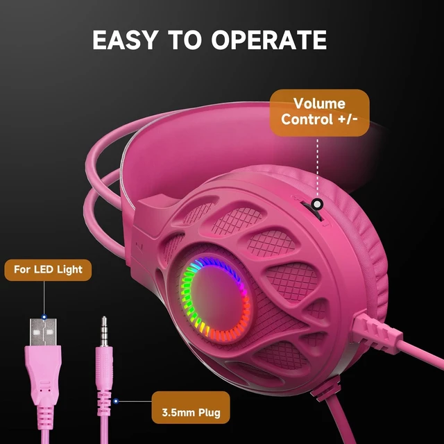 Alt view image 5 of 5 - Swokely Stereo Wired Gaming Headset with Noise Canceling Mic