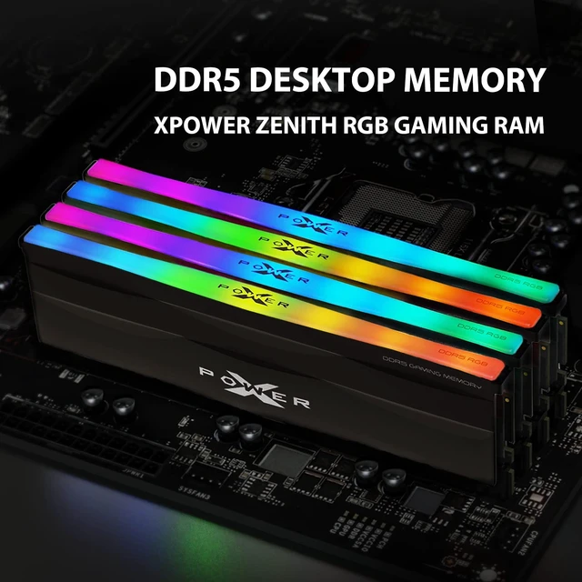 Alt view image 2 of 4 - Silicon Power DDR5 32GB (2x16GB) Zenith RGB 6000MT/s (PC5-48000) 288-pin CL30 1.35V UDIMM Desktop Memory Module RAM SU032GXLWU60AFDFAB Black