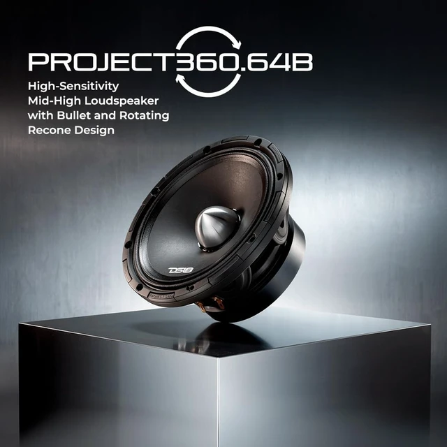 Alt view image 2 of 5 - DS18 PROJECT360.64B 6.5" Bullet Midrange Speaker, 600W Max Power, 300W RMS, 4 Ohm, 98dB, 1.75" Voice Coil, Patent-Pending Rotating Recone Design for Quick Repair