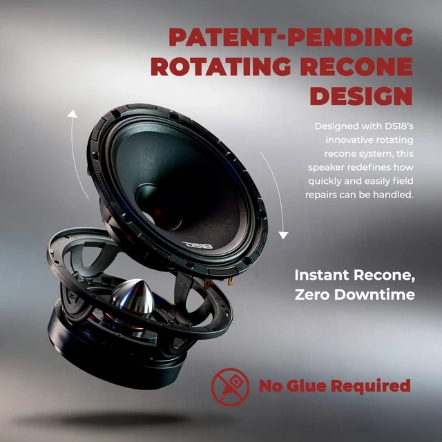 Alt view image 4 of 5 - DS18 PROJECT360.64B 6.5" Bullet Midrange Speaker, 600W Max Power, 300W RMS, 4 Ohm, 98dB, 1.75" Voice Coil, Patent-Pending Rotating Recone Design for Quick Repair