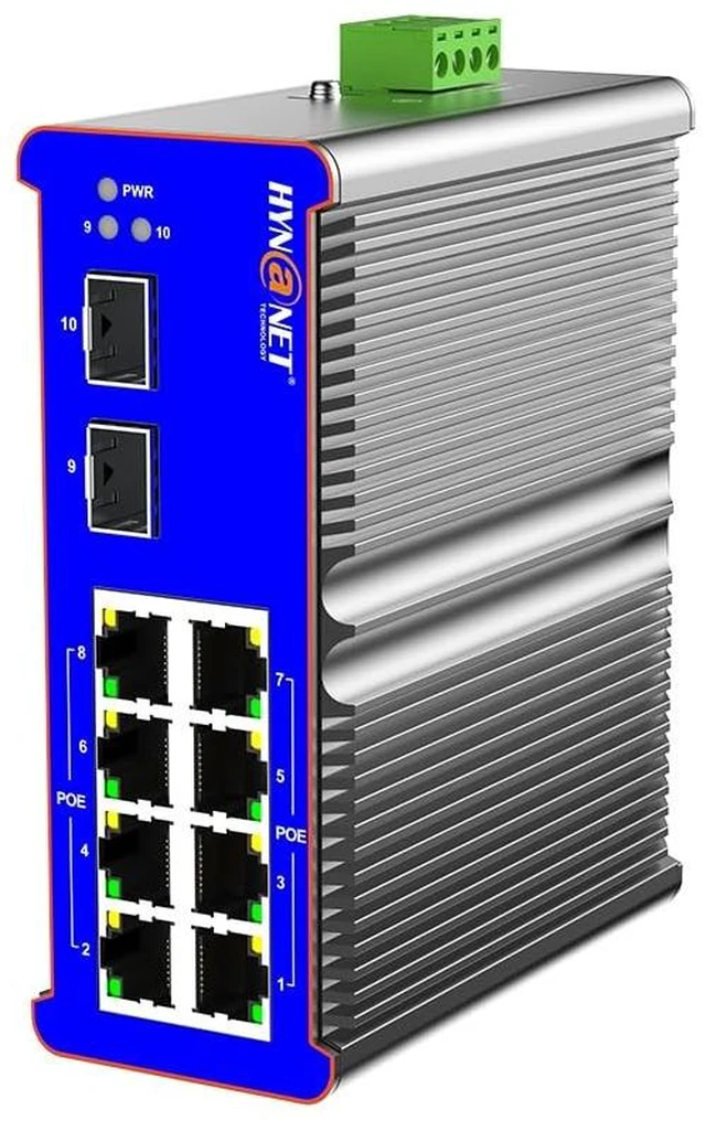 Main image of Industrial 8 Port Gigabit PoE+ Switch with 2 Gigabit SFP Uplink