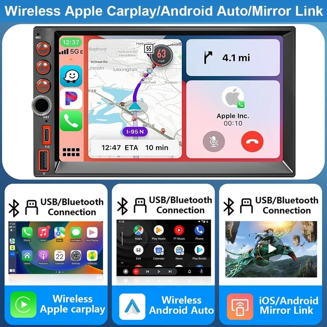 Alt view image 4 of 4 - Plug and Play Car Radio Stereo for Toyota 4Runner 1987-2001/Tacoma 1995-2004/Tundra 1999-2002/Sequoia 1999-2002/Camry 1987-2001 Android 15 OS 4+64G W/Carplay/Android Auto/WiFi/GPS/Touch Screen/BT/FM