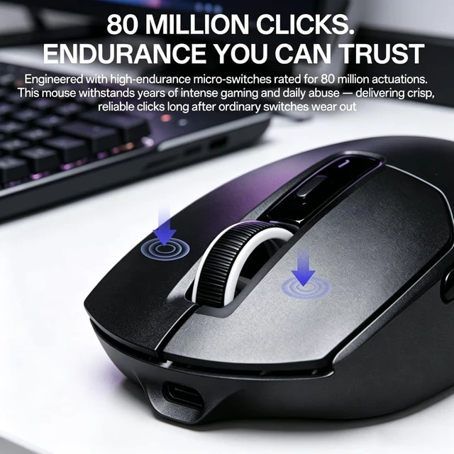 Alt view image 4 of 5 - yeah magic Tyrfing V1 Tri-Mode Wireless Gaming Mouse Black