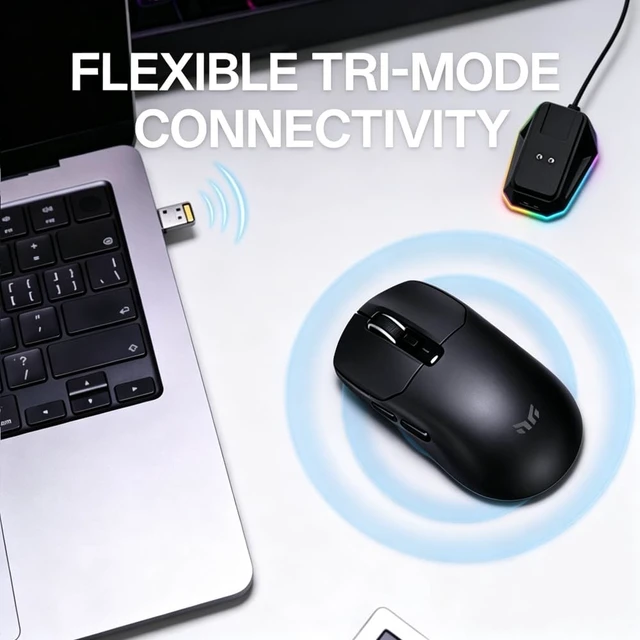 Alt view image 3 of 5 - yeah magic Tyrfing V1 Tri-Mode Wireless Gaming Mouse Black