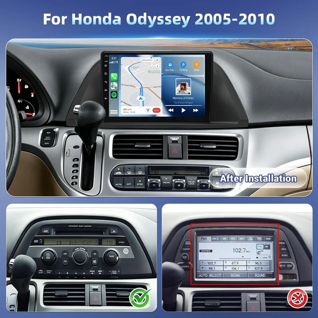 Alt view image 2 of 5 - 4Core+64G Android 15 Car Radio for Honda Odyssey 2005-2010