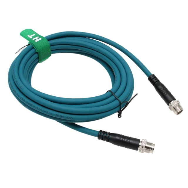 Alt view image 4 of 5 - HangTon M12 Ethernet Cat7e Cable 8 Pin X-Coded Male to Male for Cognex Basler Baumer Keyence Sensor Camera High Speed 25m