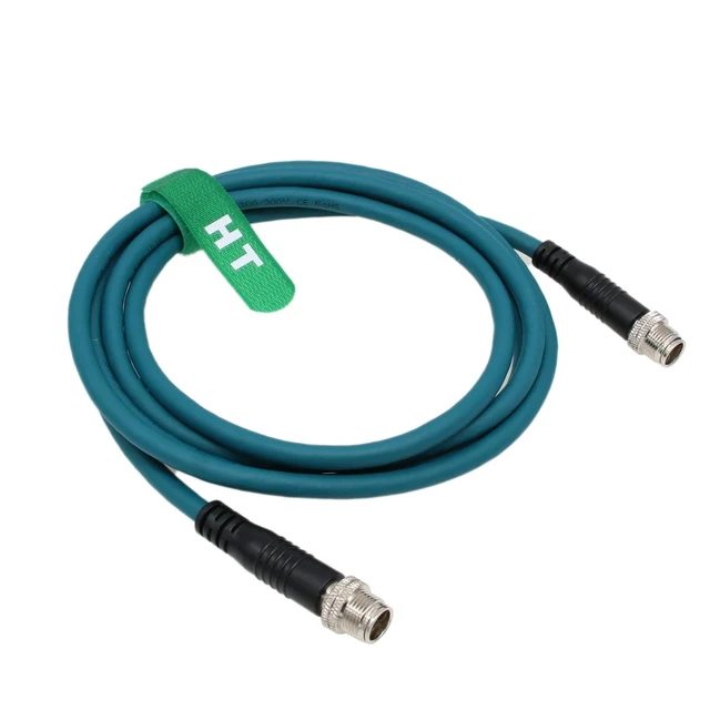 Alt view image 5 of 5 - HangTon M12 Ethernet Cat7e Cable 8 Pin X-Coded Male to Male for Cognex Basler Baumer Keyence Sensor Camera High Speed 25m