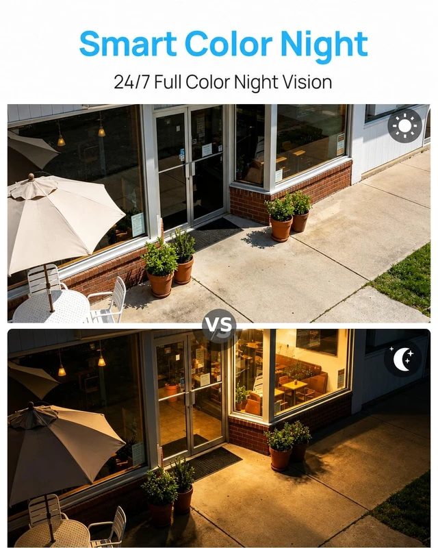 Alt view image 3 of 5 - VIKYLIN 5MP PoE Security IP Bullet Camera with Full Color Night Vision