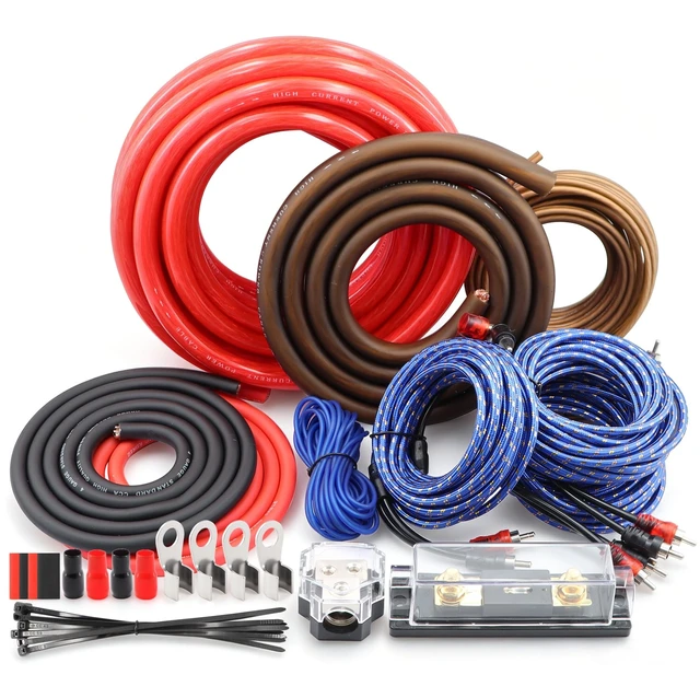 Alt view image 2 of 5 - 0 Gauge True Dual Amp CCA Wiring Kit,2000W Complete Car Audio Amplifier Installation Kit with 200A ANL Fuse OFC RCA Cables,14 Gauge Speaker Wire Distribution Block for High Performance Stereo System
