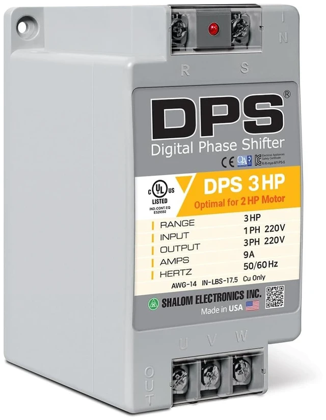 Main image of American DPS Digital Phase Converter 3HP, Single to 3 Phase, 9A 200-240V