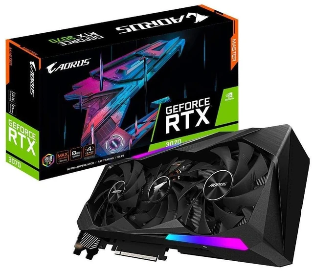 Main image of GIGABYTE AORUS GeForce RTX 3070 Master 8G Graphics Card, 3X WINDFORCE Fans, 8GB 256-bit GDDR6, GV-N3070AORUS M-8GD Video Card