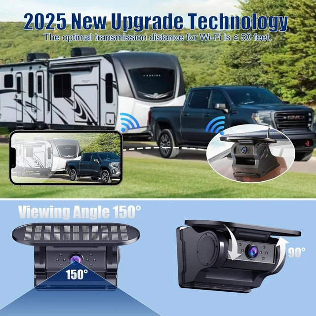 Alt view image 2 of 5 - 7JI Magnetic Wireless Backup Camera 1080P Night Vision No Wiring Required