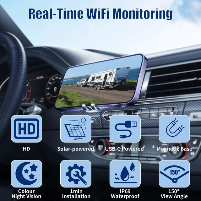 Alt view image 4 of 5 - 7JI Magnetic Wireless Backup Camera 1080P Night Vision No Wiring Required