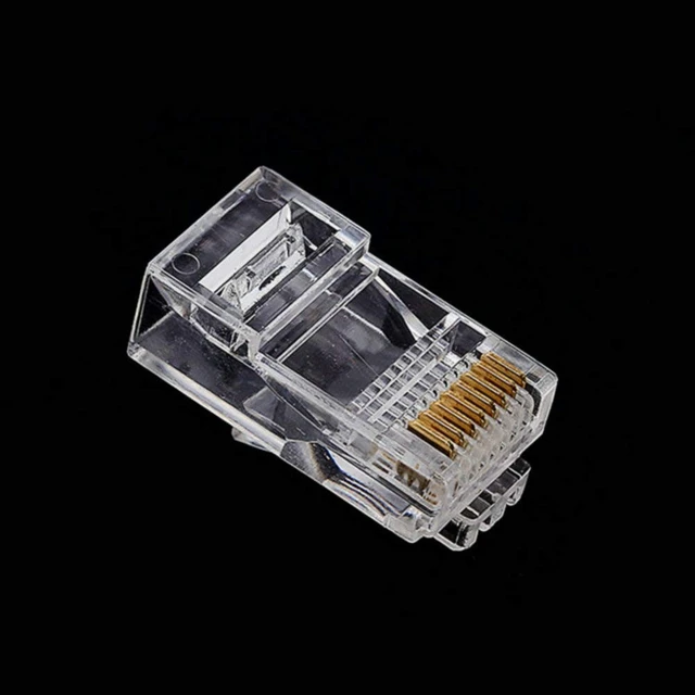 Alt view image 4 of 5 - Fjiangyi 1000 Pcs Cat5 RJ-45 Ends, Cat5 Connector, RJ45 Connector, Ethernet Cable Crimp Connectors UTP Network Plug for Solid Wire and Standard Cable, Transparent,Bag of 1000