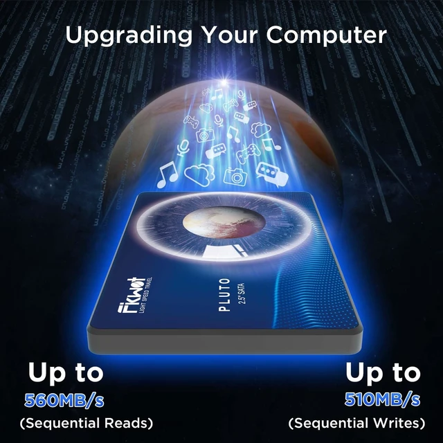 Alt view image 2 of 5 - Fikwot FX815 480GB SSD, 2.5" SATA SSD, Internal Solid State Drive, Up to 560MB/s, 3D NAND SLC Cashe, Compatible with Laptop & PC Desktop