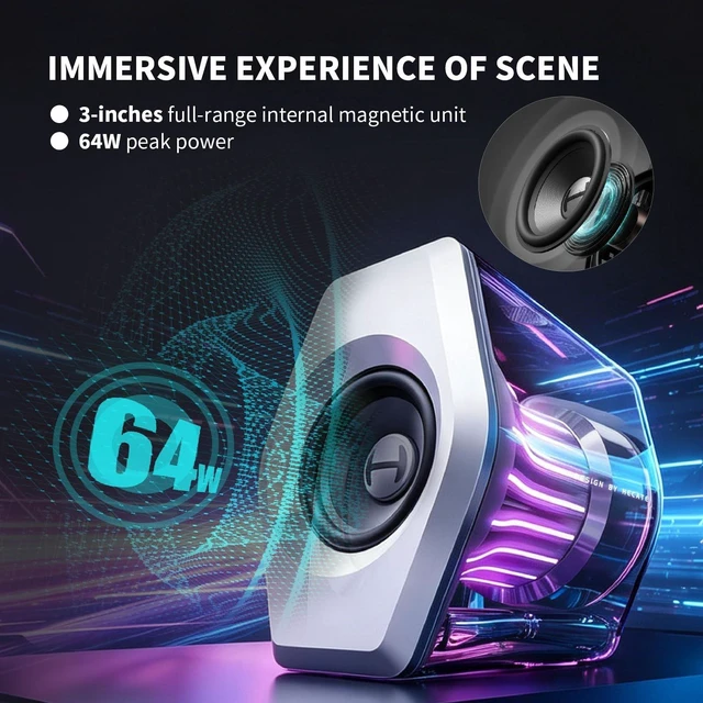 Alt view image 2 of 5 - Edifier G2000 Pro 2.0 Computer Gaming Speakers with 64W Peak Power, White