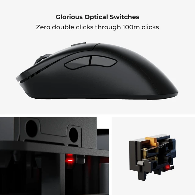 Alt view image 3 of 5 - GLORIOUS Gaming Model D 2 PRO Wireless Gaming Mouse - 2.4GHz Wireless 1ms delay, 100M clicks, 60g Ultralight, Long Battery Life, 26K DPI BAMF 2.0 Sensor, Ergonomic, 6 Buttons, PTFE Feet