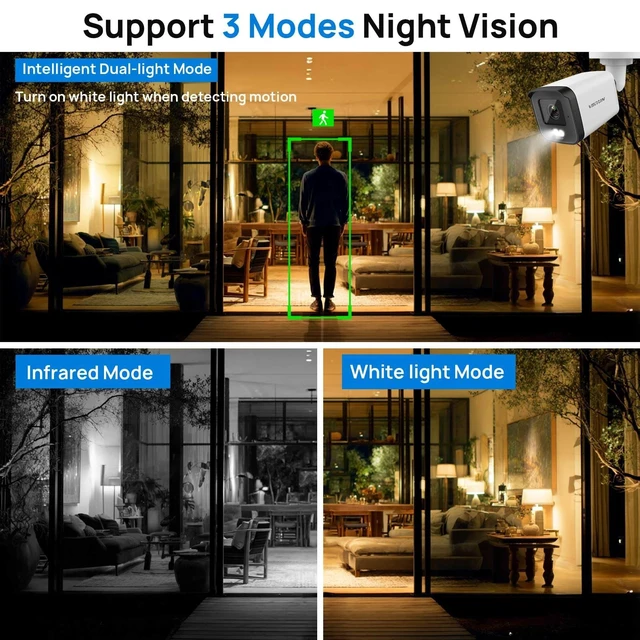 Alt view image 3 of 5 - VIKYLIN 4K 8MP PoE IP Bullet Camera Outdoor Smart Dual Light,NDAA Complaint