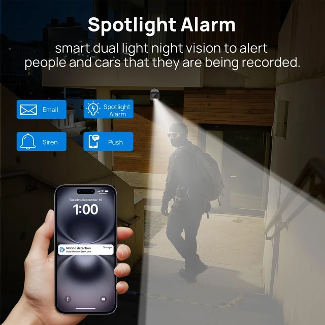 Alt view image 4 of 5 - VIKYLIN 4K 8MP PoE IP Bullet Camera Outdoor Smart Dual Light,NDAA Complaint