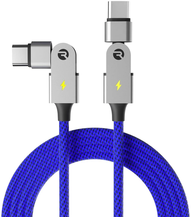 Main image of Raycon Magic Spin Cable - 6.6 Feet 100W Fast Charging Type C to Type C Cable for iPhone 16, Samsung Galaxy S24, Google Pixel 7, OnePlus 11, iPad Pro, MacBook Air (Blue, 6.6 Feet)