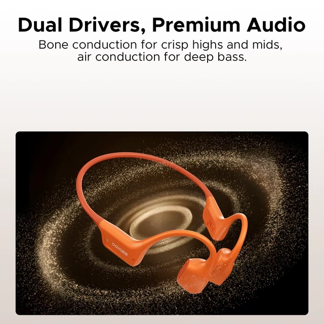 Alt view image 3 of 5 - DOOGEEEco Bone Air Swim Bone Conduction Headphones Open Ear Wireless Waterproof Headphones 64GB IP68 Dual Conduction Headphones 8H Playtime Open Ear Sports Headphones for Cycling Swiming - Oran
