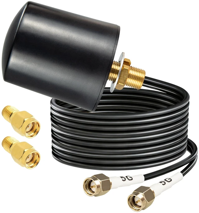 Main image of Boobrie 2x2 MIMO 5G 4G LTE Omnidirectional Antenna 600-6000MHz Outdoor WiFi Antenna with 216.4FT Low-Loss SMA Male Cables RP-SMA Male Adapters for Router Gateway T-Mobile Verizon AT&T Home Internet