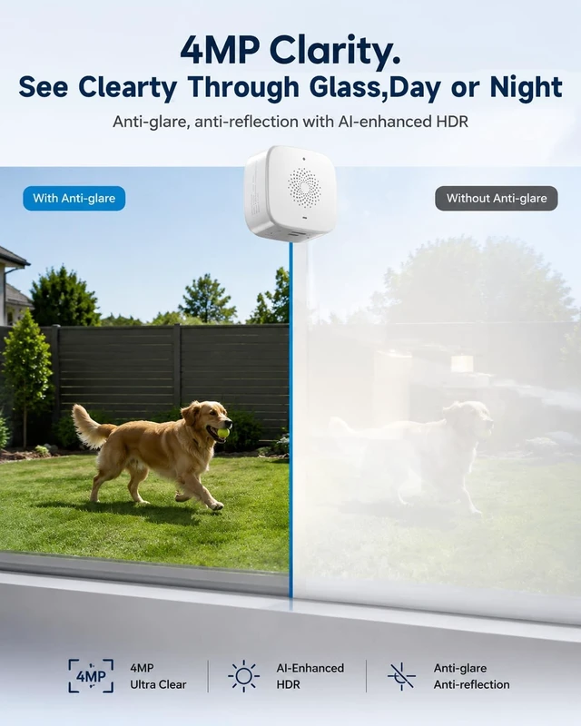 Alt view image 5 of 5 - Rraycom 2Pack Wireless Window Camera 2.5K, 6s Pre-Roll,Indoor Camera