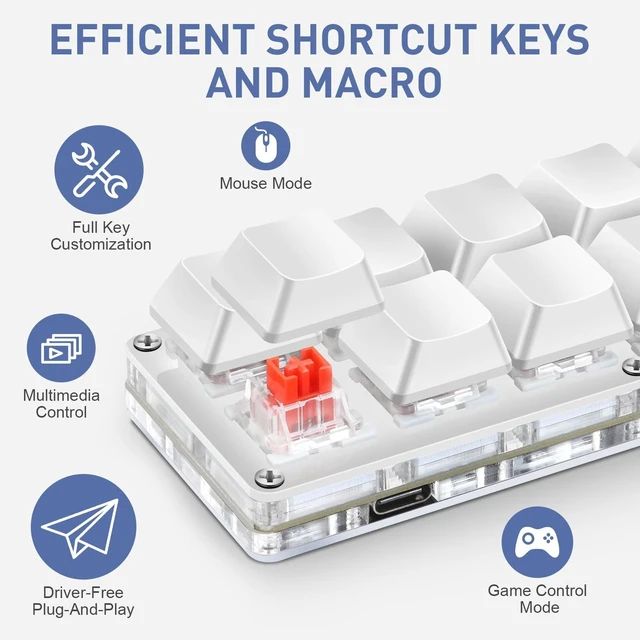 Alt view image 4 of 5 - Mini 12-Key Programmable Keyboard with Hotswappable Mechanical Switches
