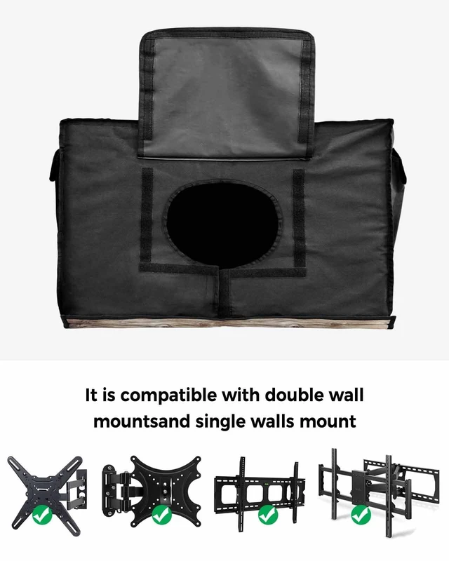 Alt view image 4 of 5 - DecorLovee Vintage American Flag Outdoor TV Cover 52 to 55 Inches Weatherproof & Waterproof, Eagle Wreath Outdoor TV Enclosure with Remote Control Pocket, Blue Red USA Flag TV Screen Protectors for TV