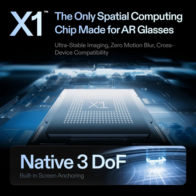 Alt view image 4 of 5 - XREAL One Pro AR Glasses with X1 Chip, 171" 120Hz FHD Display, Native 3 DoF