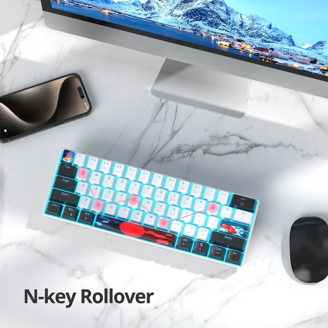 Alt view image 2 of 5 - Owpkeenthy 60% Wired Mechanical Keyboard