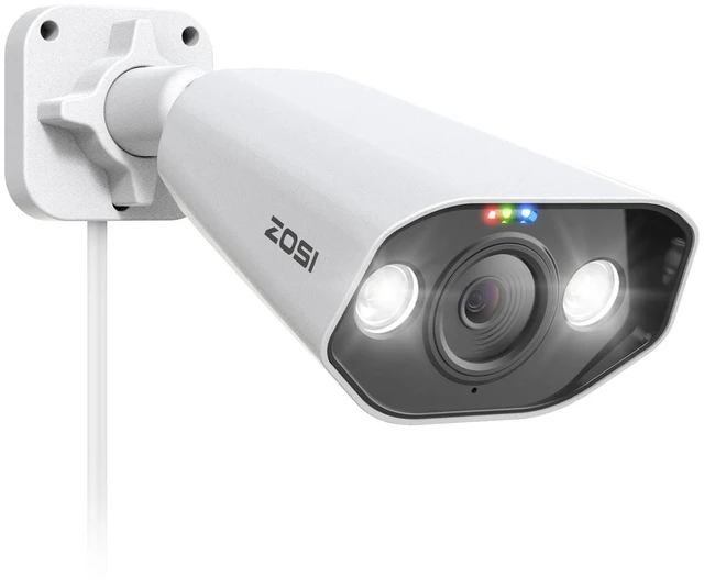 Main image of ZOSI 5MP PoE Add-on Camera, Person Vehicle Detection, 2 Way Audio, Color Night Vision, Spotlight Siren, 3K Weatherproof Outdoor Indoor Home Metal Bullet IP Cam Only Compatible 4K/5MP POE NVR