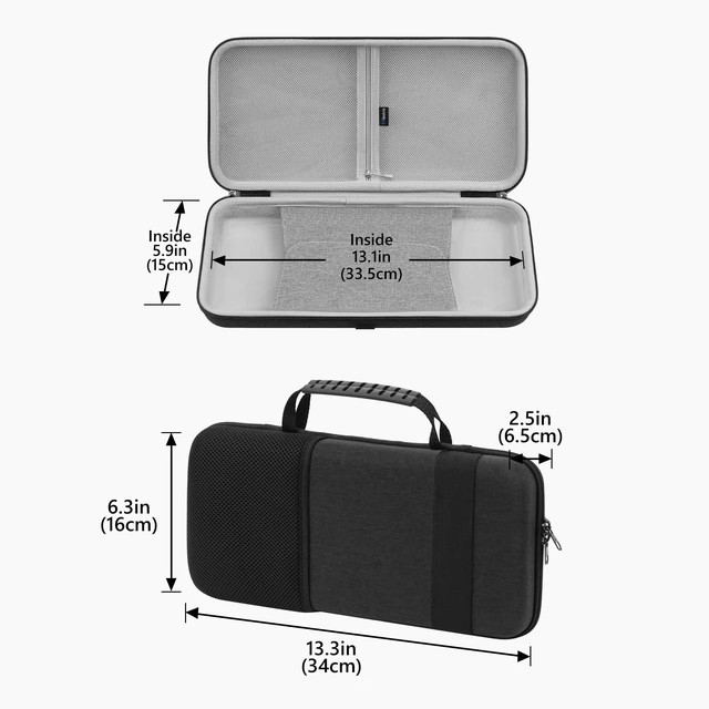 Alt view image 5 of 5 - Geekria 75% 84-Key Keyboard Case, Hard Shell Travel Carrying Bag, Compatible with Keychron K2 HE, EPOMAKER x Aula F75, ASUS ROG Azoth Extreme 75/Falchion Ace 75 HE, Womier S K80 (Dark Gray)