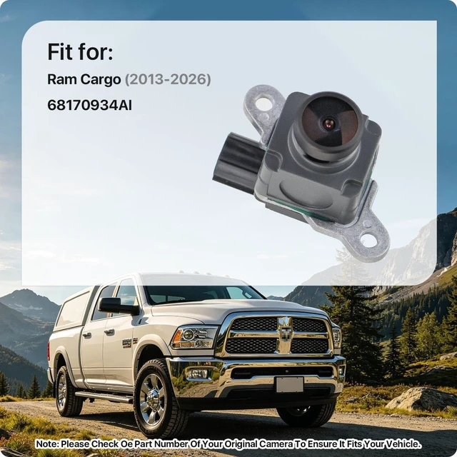 Alt view image 2 of 5 - 68170934AI OE Backup Rear View Camera Replacement for Ram Cargo 2013-2026 by GreenYi