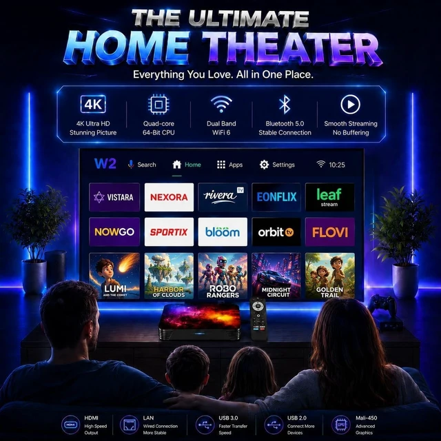 Alt view image 4 of 5 - Android TV Box 14.0,4GB+64GB, 8K Video Support,USB 2.0/3.0