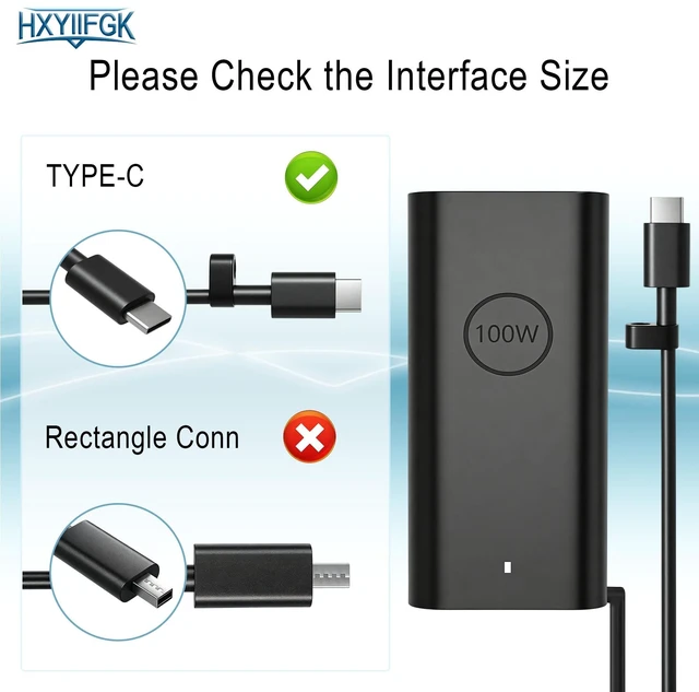 Alt view image 5 of 5 - 100W USB-C Laptop Charger Compatible with Dell Precision 5680 5750