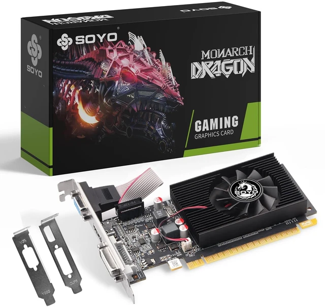 Main image of SOYO GeForce GT 610 2GB GDDR3 Low Profile Graphics Card,HDMI/VGA/DVI Port