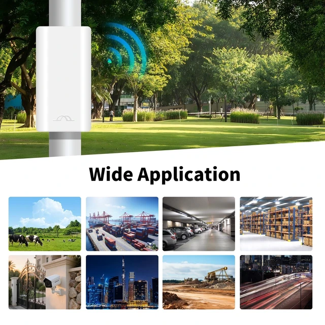 Alt view image 5 of 5 - Ztyuav Wireless Bridge Point to Point Outdoor WiFi, 5.8GHz 1KM Network Expansion Kit for PtP/PtMP Bridge with Dual 100Mbps, Long Range High Speed for Network Extend, PoE Adapter, IP65 Waterproo