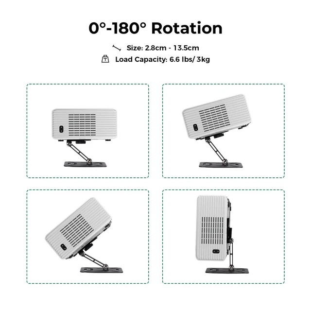 Alt view image 4 of 5 - KOGATA Project Mount, Mini Projector Stand, Ultra-Compact Folding Stand Easy Setup with 180-Degree Rotation,Mini Ceiling Wall Projector Mount Lightweight 295g