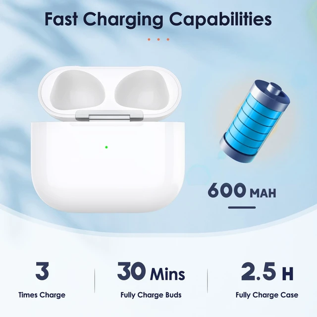 Alt view image 3 of 5 - Wireless Charging Case Replacement Compatible with AirPod 3rd Generation