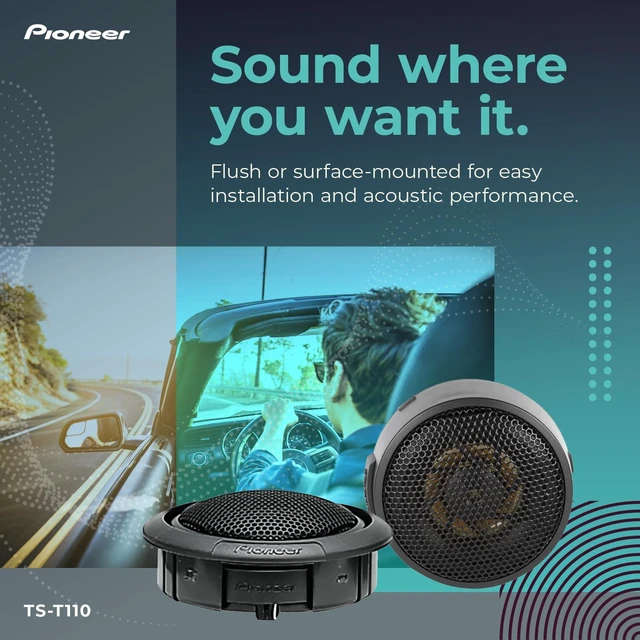 Alt view image 3 of 5 - PIONEER TS-T110 7/8" Hard Dome Component Tweeters 120W Max