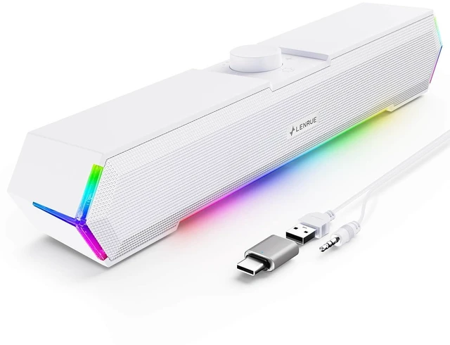 Main image of LENRUE G11 Computer Speakers for Desktop, Touch Lights PC Speakers with Surge Clear Sound, USB C/USB Powered, AUX Audio for Computer Desktop PC Laptop Desk