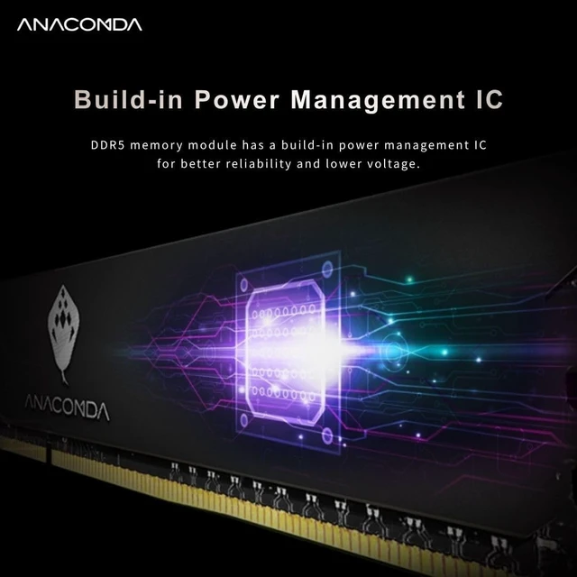Alt view image 2 of 5 - MINPO ANACOMDA DDR5 6000MHz CL38 Gaming RAM 16GB Black, Intel XMP 3.0 Ready, AMD EXPO Compatible, High-Performance Overclocking UDIMM, Made in Taiwan