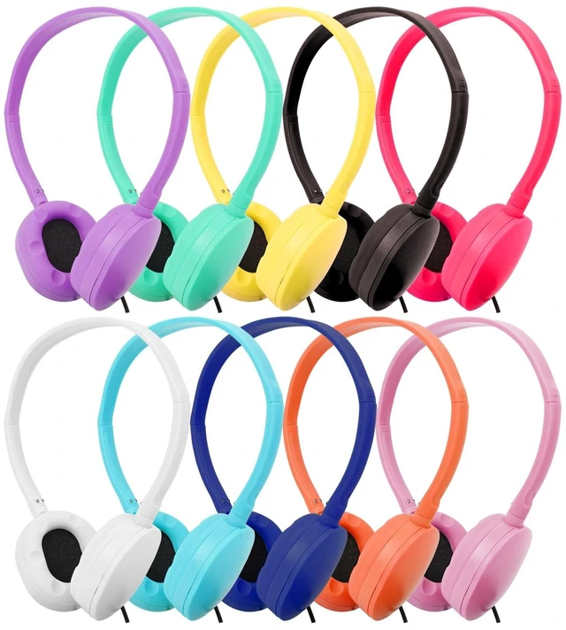 Main image of ZXQZYM 20 Pack Bulk Headphones for Classroom, Wired 3.5mm Jack Mixed Colors
