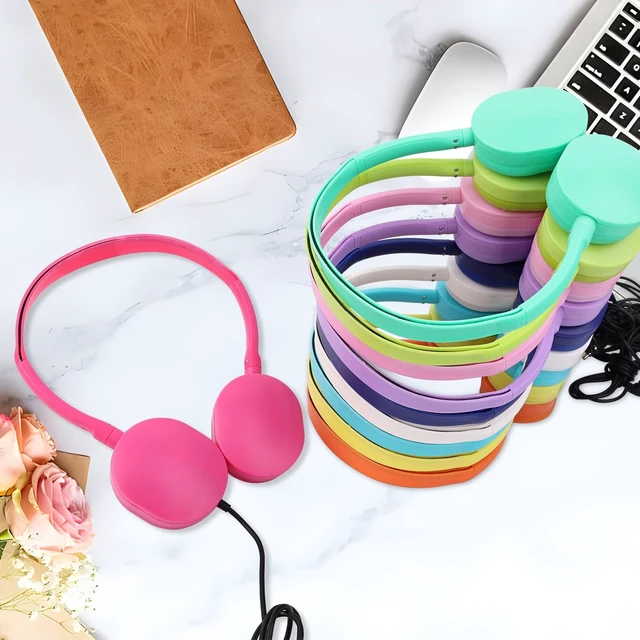Alt view image 2 of 4 - ZXQZYM 20 Pack Bulk Headphones for Classroom, Wired 3.5mm Jack Mixed Colors