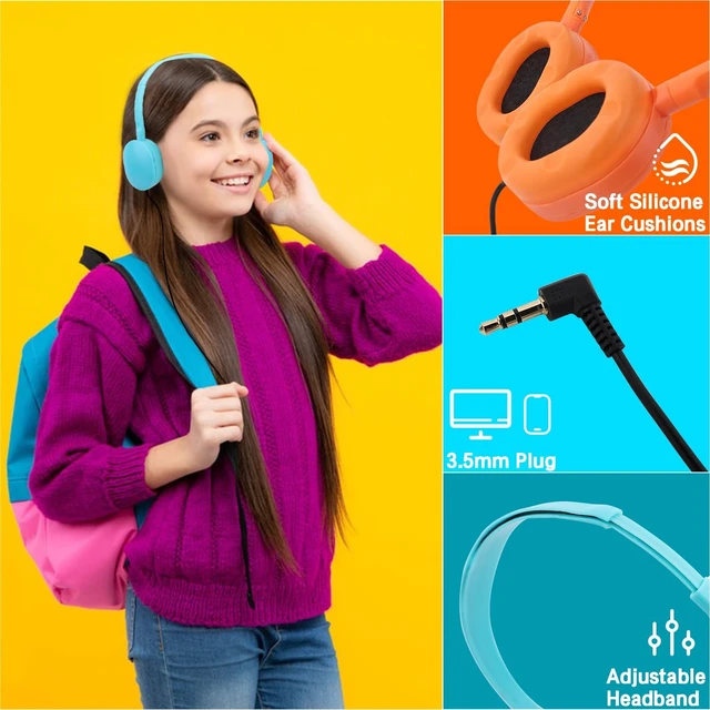 Alt view image 3 of 4 - ZXQZYM 20 Pack Bulk Headphones for Classroom, Wired 3.5mm Jack Mixed Colors