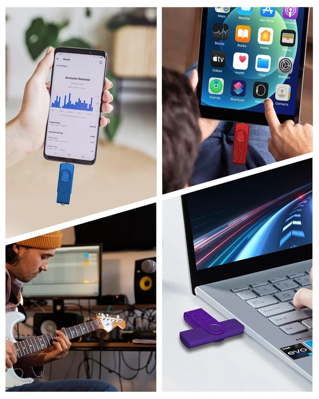Alt view image 3 of 5 - 64GB USB C Thumb Drive, AreTop USB 2.0 Dual Flash Drive 64GB USB Drive