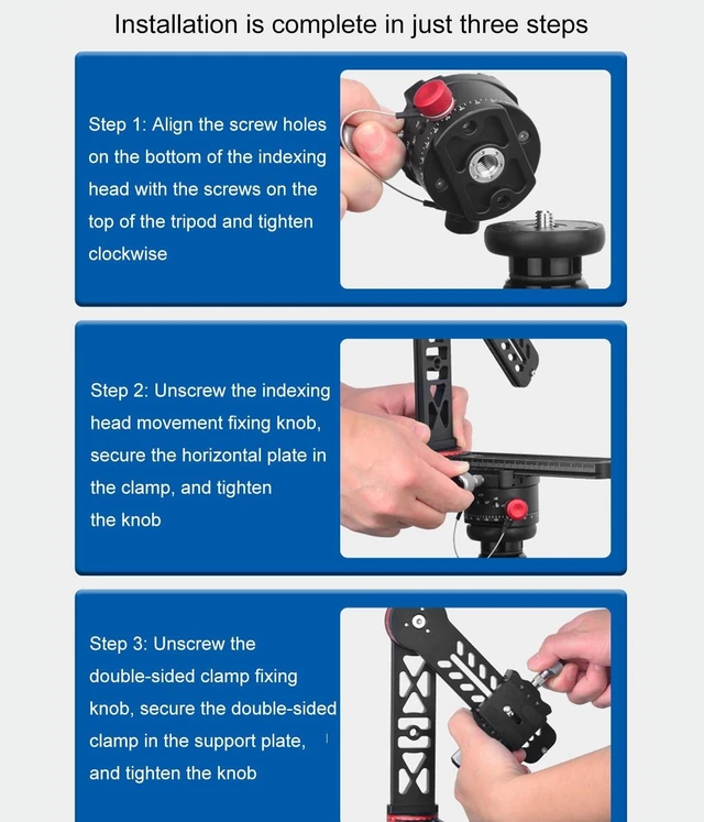 Alt view image 4 of 5 - Serounder 720 Panoramic Gimbals, 3D Camera Gimbal Tripod Head with 33lb Load Capacity VR Photography Equipment Tripod Stand Head for DSLR Live Streaming Camera Stabilizer